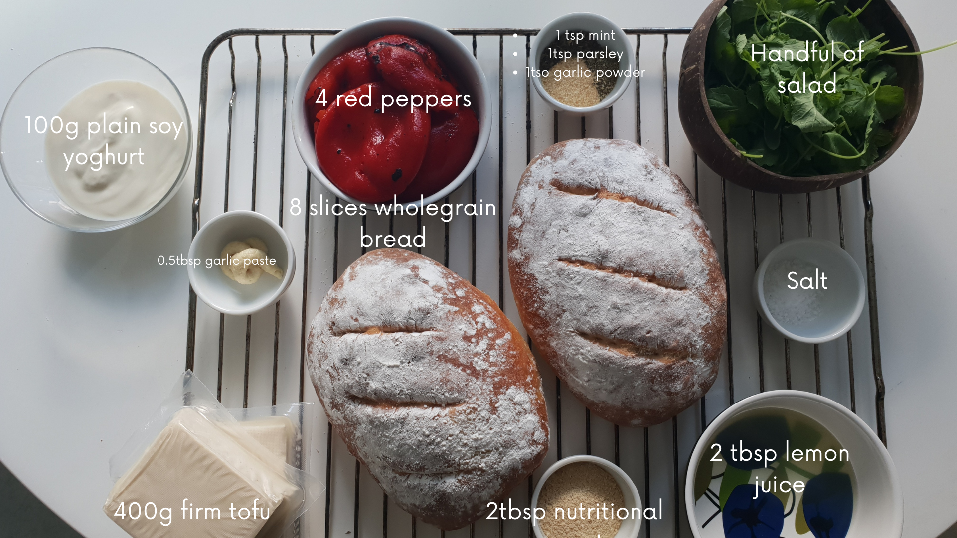 Ingredients for “Halloumi” Sandwiches